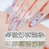 12Gird Box Çok Boyut AB/Renkli Hotfix Rhinestones Flatback Kristal Elmas Gems 3D Glitter Nail Art Lüks Dekorasyonlar Ücretsiz DHL