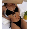 Желтый цвет купальник сексуальные бикини Pathchwork Print Bikini Set Seachwear Micro Thong Bangage Banging Suits String Biquini 220509