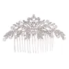 Silver Crystals Leaves Wedding Bridal Hair Side Comb pins Women Accessories Jewelry FA5088SIL 220511