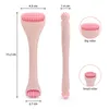 Double Head Silicone Face Roller ansiktsskönhet Massager Anti-aging hudvårdsverktyg Minska celluliter puffiness rynkor för220429