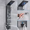 Monte a parete pannello doccia nero doccia colonna a led cascata rubinetto doccia set con spruzzatore bidet display a temperatura massaggio