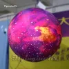 Large LED Inflatable Planet Party Balloon Blower And Light Inside Hanging/Ground Printing Ball For Fashion Stage Show