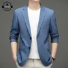 Blazers for Men Blue Casual Suit Jackets Plaid Slim Fit Outwear Youth Male Suits Elegant Luxury Coats Spring and Autumn Korean 220514