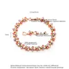 Link Chain Design Color Gold Rose Women Bracelet Lucky Flower Jóias de casamento Multicolor CZ Stones WholesalelinkLink Lars22