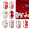 Geschenkpapier, 500 Stück/Rolle, Etikettenaufkleber für das chinesische Jahr 2022, selbstklebende Aufkleber, runde Verpackung, Box, Frühlingsfest, dekorativ