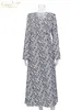 클레이크 섹시 v- 넥 프린트 우아한 드레스 여성 패션 패션 긴 소매 슬릿 미디 드레스 여성 캐주얼 바디콘 얼룩말 파티 드레스 T220804