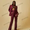 Två stycken Bourgogne Women's Blazer Suits 2022 Elegant brudtärklänning Solid Ladies Outfits Anpassa jackbyxor