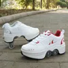 Ski laarzen vervorming skateboard schoenen dubbele rij dubbele wiel sporten Leisure automatische roller skate street trend