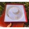 Baroque 8-9mm Freshwater Pearl Sets For Women Party Jewelry Heart Clasp Can DIY To Long Necklace