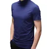 Męska próba szyi T-shirt Top Fashion Fashion Short Sleeve Club Party BBQ Leisure T-shirt Casual Solid Kolor Slim Fit Tess Undershirt Y220606