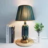 Lampes de table lumière luxe poste moderne style américain lampe en céramique pour chambre chevet salon européen bleu bureau lamptable