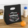 French Print Ice Cream Cooler Bags Lunch Bag Portable Isolated Canvas Bento Tote Thermal School Food Storage Pouch Teacher Gift 220727