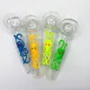 Colorful Style Pyrex Glass Oil Burner Pipe Straight Tube Hand Pipes Mini Oil Dab Rigs Glow In The Night Smoking Accessories SW125