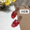 women's summer flat bottom fashion wear leather new sandals beach travel shoes one word slippers 80% factory online sales