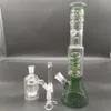 12 cali Green Hookh Glass Glass Bong Dabber Rig Rury Recyklera Bongs Zestaw do rur dymu