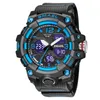 Wristwatches Fashion Outdoor Waterproof Digital Watches For Men Trend Big Dial Luminous Quartz Watch Led Dual Display Tactical