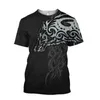 Men's T-Shirts Mens Casual Viking 3D Print Dark Wolf Tattoo Hip-Hop Tshirts Summer Harajuku Tees Wome Unisex Short Sleeve Tops 03