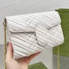 Guldkedja handväska mode tygväska ränder axelpåsar designer bokstav crossbody högkvalitativ läderkoppling handväska kvinnor plånbok