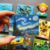 Cartoon Van Gogh Harz Kühlschrank Paste Kühlschrankmagnet magnetisch kreative 3D-Raumdekoration Sammlung Geschenke 220426