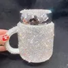 Tazze Tazza da caffè scintillante con coperchio Strass di cristallo in ceramica Bicchiere Tazza Regali per relazioni a lunga distanza Tazze per acqua di latte CuteMugs