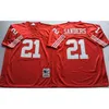 NCAA Vintage Retro 75th Anniversary Shirt #8 Steve Young Jersey 21 Deion Sanders 80 Jerry Rice Red White Black Mens Counboys Jerseys