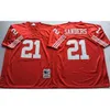 NCAA Vintage Retro 75e anniversaire Chemise # 8 Steve Young Jersey 21 Deion Sanders 80 Jerry Rice Rouge Blanc Noir Maillots de football pour hommes