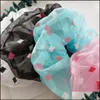 Acess￳rios para o cabelo Organza Sheer Sheer Scrunchie com colorida Mesh Galze Ball Ring Women Rail Rail Bands Girls Girls Sweet Drop Delt Dhjyg