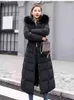 2022 Mulheres Autumn Winter Fashion Brown preto quente jaqueta de camada inferior de tamanho grande vintage casacos longos de luxo com capuz Parka L220730