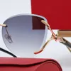 Fashion Oversized Square Sunglasses Woman Brand Designer Vintage Retro Sun Glasses Female Big Frame Gradient Rimless Oculos