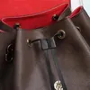 M45515 MONTSOURIS backpack woman classic brown flower fashion leather travel bag designers buckle tie rope backpacks M45501 M45205