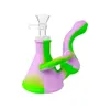 Narghilè con ciotola da 14 mm dab rig tubi dell'acqua bong in silicone accessorio per fumo bong in vetro