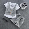 Bibicola Babykleding Zomerjongens Sets Sets Fashion Tie T Shirts Stripe Short 2pcs Pak Kinderen voor Bebe 220620