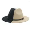 Bérets chapeau Fedora hiver chapeaux Patchwork feutre casquettes hommes blanc noir mode luxe pour Sombreros De Mujer GorrosBérets