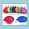 Pet Sile Folding Bowls With Climbing Clip Hook Collapsible Cats Water Dish Portable Feeder Valp Travel Bowl Drop Delivery 2021 Dog Feeder