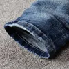 Jeans pour hommes Sokotoo Hommes PU Cuir Patchwork Ripped Biker Patch Slim Skinny Stretch Denim PantsMen's Heat22