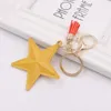 Five Star Keychains Accessories Tassel Pendant Key Chains Rings Fobs Fashion Design PU Leather Women Bag Charms Gold Metal Car Keyrings Hold