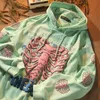 Retro Zip up толстовка женщин Harajuku Гот череп с капюшоном Груз