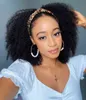 Afro kinky curly humer hair beadband for Black Women Fast Delivery 180 ٪ OMBRE OMBRE CHEAR