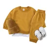 服秋の赤ちゃん長袖セットセータースウェットパンツ2個/セットカジュアルスーツソリッドカラー衣装キッズトラックスーツセット