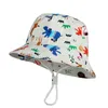 Sommarbarn Cotton Cartoon Bucket Cap för pojkar som trycker Floral Baby Girls Sun Hat Flower Kids Bonnet 220611