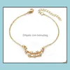 Braccialetti con ciondoli Gioielli 12 Oroscopo Zircone Segni zodiacali Bracciale Oro Sier Costellazioni per le donne Con carte regalo Consegna goccia all'ingrosso