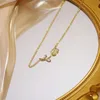 Chains Brand High Quality Gold Plated Heart Necklace For Women Luxury Simple Dazzling Micro Inlaid Zircon Wedding NecklacesChains
