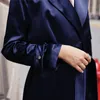 FY013 Ny mörkblå kappa Kvinna triacetic syra temperament lång dike