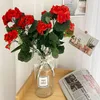 装飾的な花の花輪人工ゼラニウム赤いピンク植物人工植物人工花柄のリビングルーム寝室の装飾 -