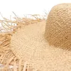 Cappelli da donna fatti a mano Grandi cappelli a tesa larga Gilrs Rafia naturale di alta qualità Panama Beach Cappellini da sole in paglia per le vacanze 220629