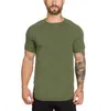 Marca roupas de ginástica fitness t camisa masculina moda estender hip hop verão manga curta camiseta algodão musculação muscular tshirt homem pousio kl26