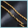 Kedjor halsband hängsmycken smycken guld 6mm 18k gyllene repkedja män halsband mode grossist - 0184ydhx drop leverans 2021 nt6bf