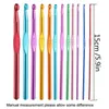 12Pcs/Lot Crochet Hook Set 2-8 Mm Coloured Metal Needle Ergonomic Handle Sewing Knitting Hook Needles Yarn Weave Sweater DIY Hand Craft