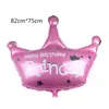 Forma de coroa Kids Party Balloons Cartoon Rosa Azul Roxo Princesa Princesa Feliz Aniversário Folha balão para meninos e meninas