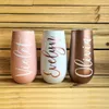 Stemless Champagne Flute with Lid Personalized 6oz Wine Mugs Insulated Champagne Flutes Bridesmaid Tumbler Gift